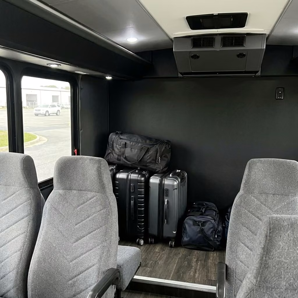 rockledge 15 passenger minibus luggage area
