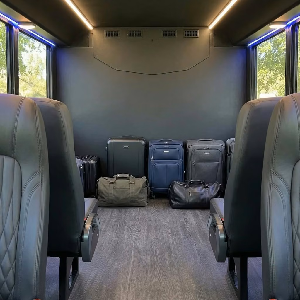rockledge 20 passenger minibus luggage area