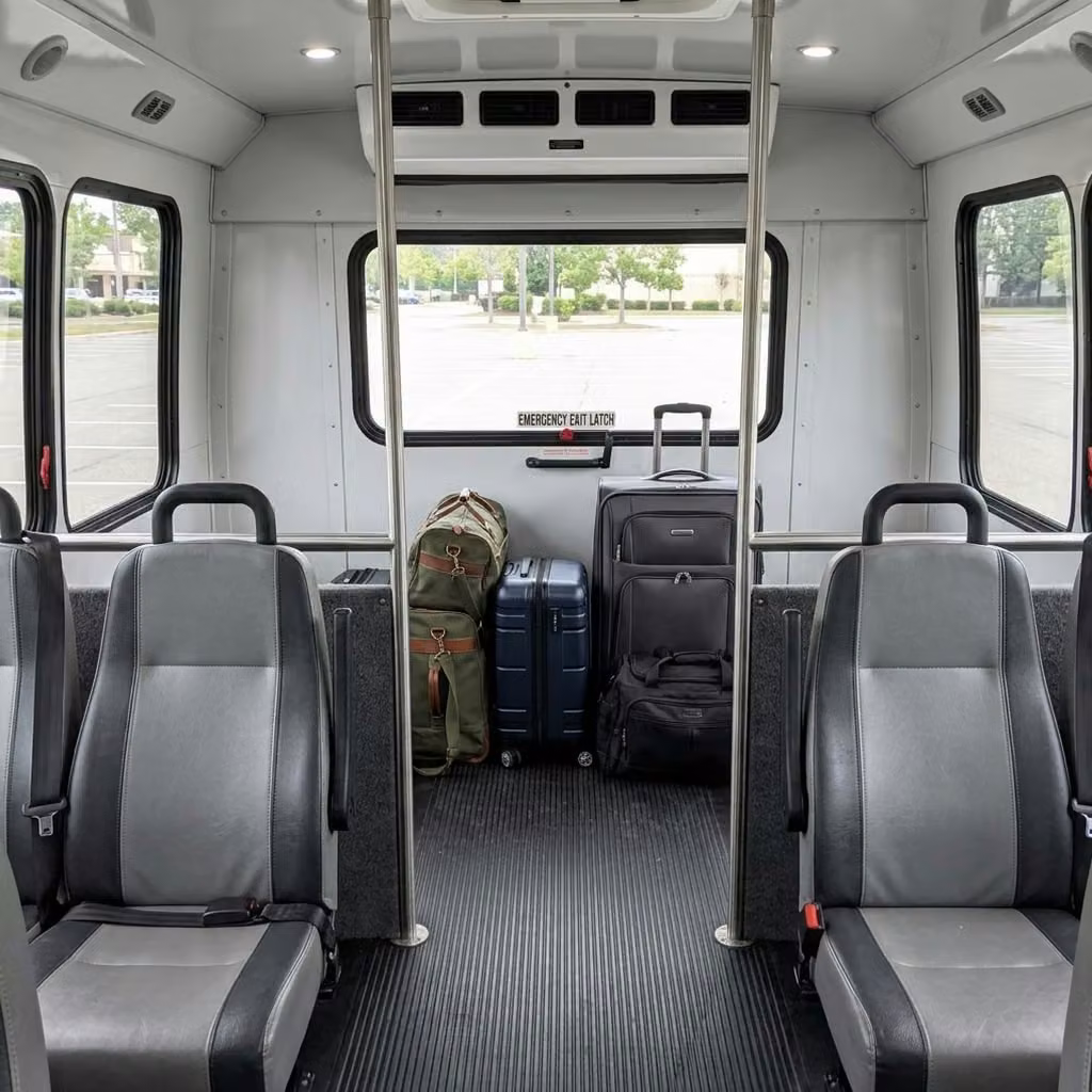 rockledge 28 passenger minibus luggage area