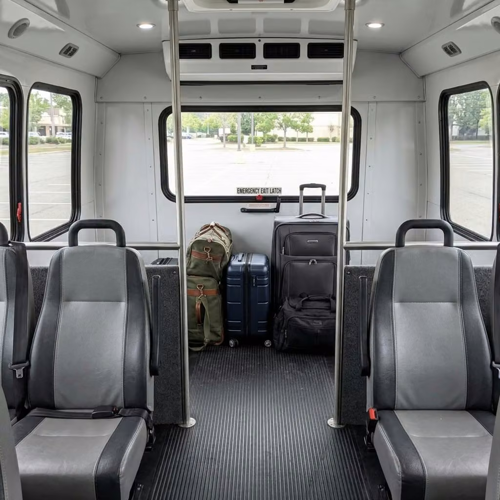 rockledge 30 passenger minibus luggage area