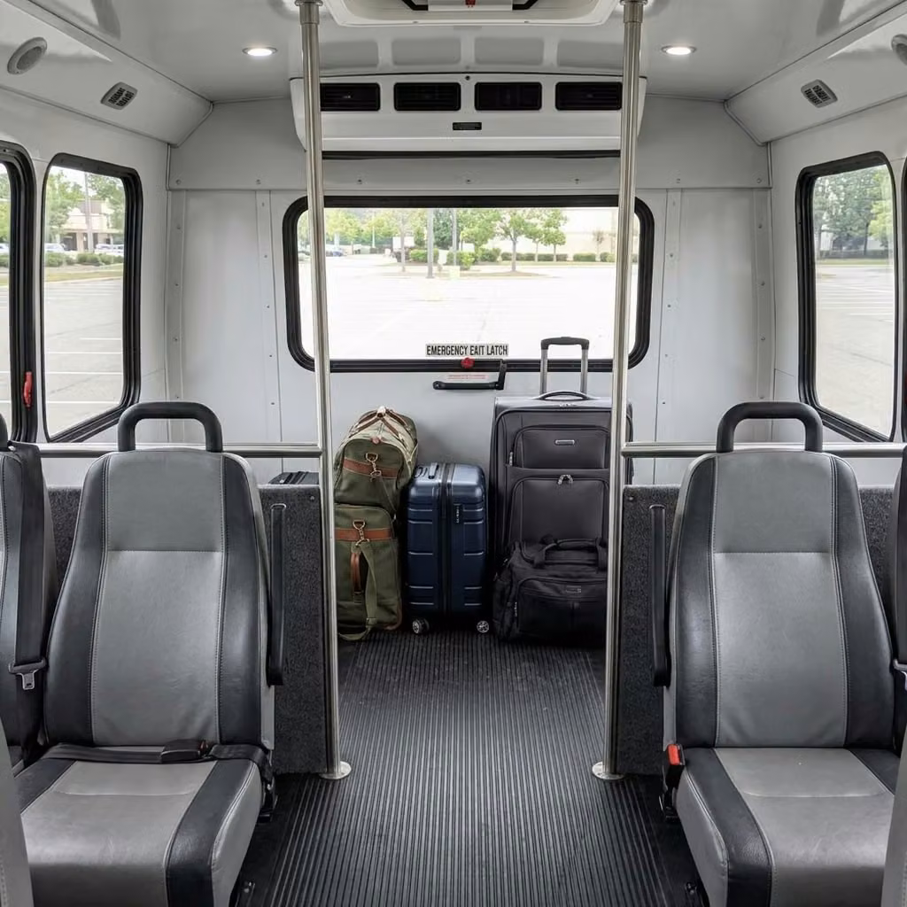 rockledge 35 passenger minibus luggage area