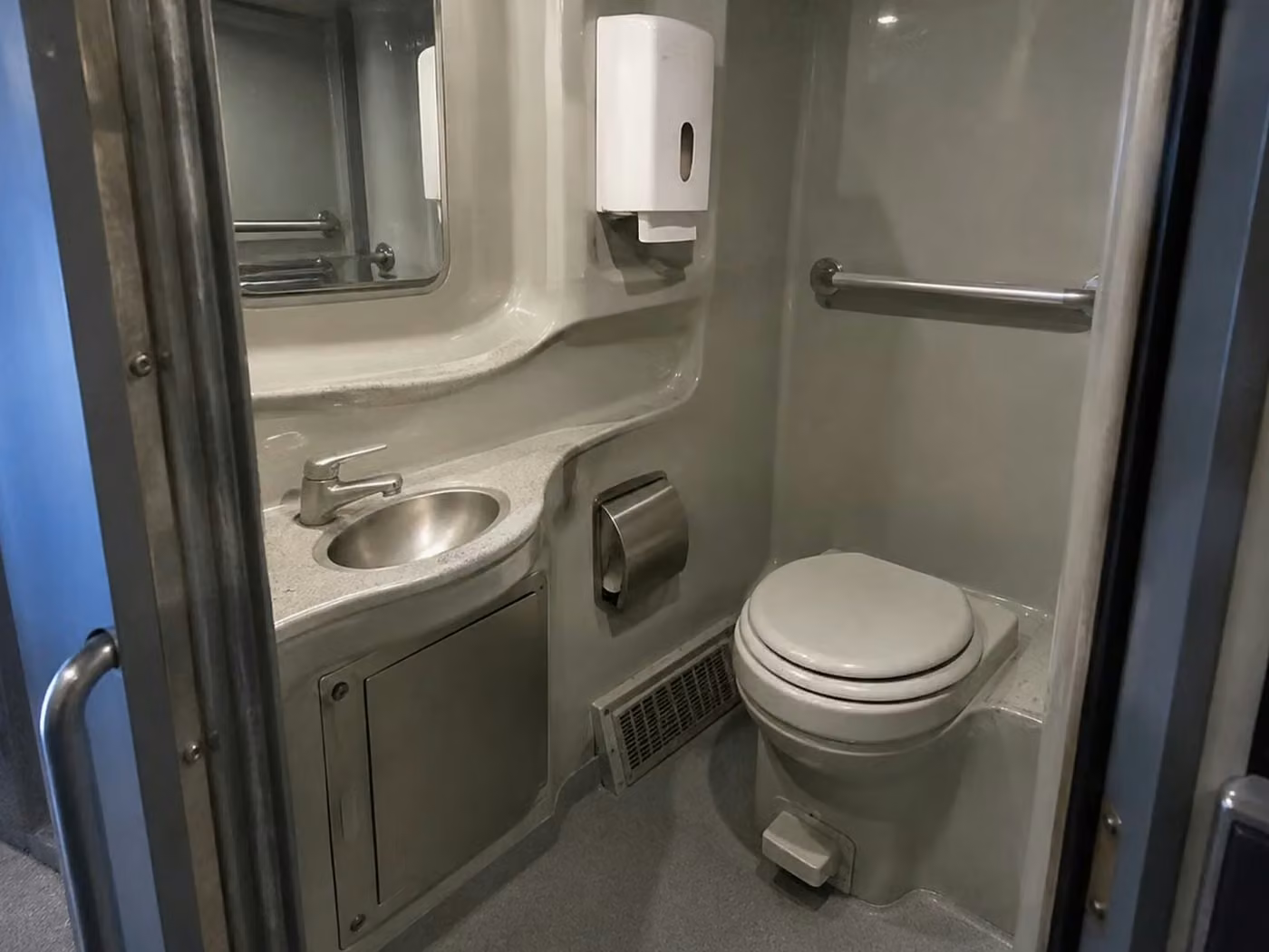 rockledge 56 passenger charter bus onboard restroom