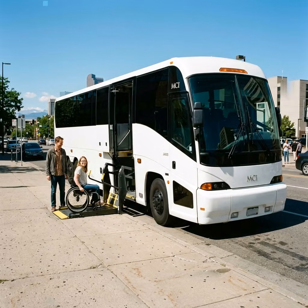 rockledge 56 passenger charter bus wheelchair lift
