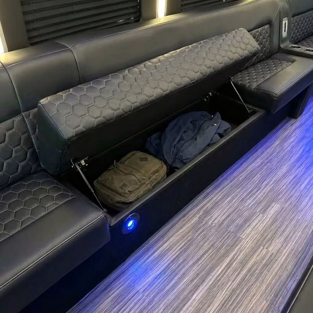 rockledge party bus under seat storage