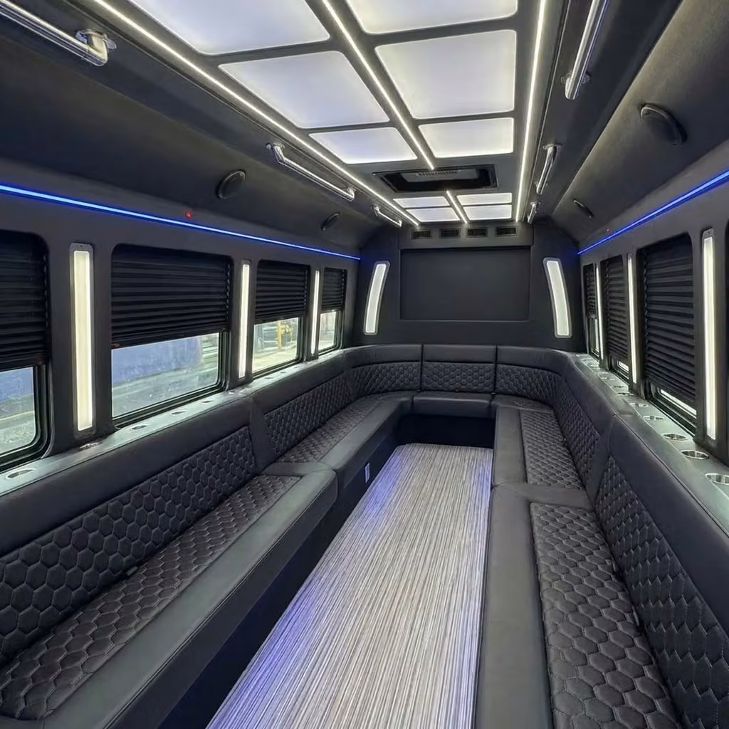 rockledge party bus wraparound seating
